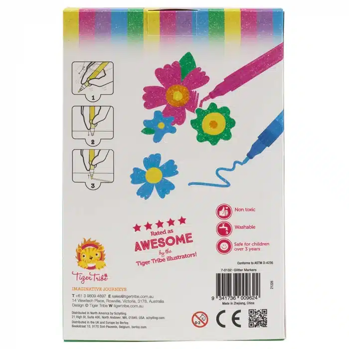 pcg 7 0132 tiger tribe glitter markers