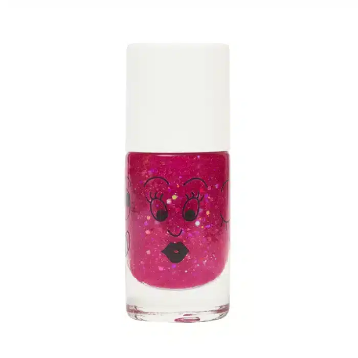 sheepy clear pink glitter nail